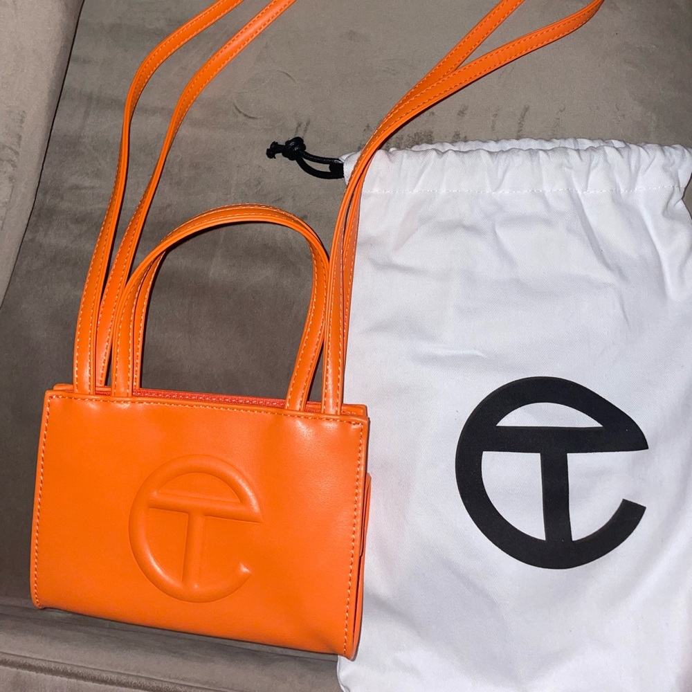 Brand new Telfar small shopping bag orange
